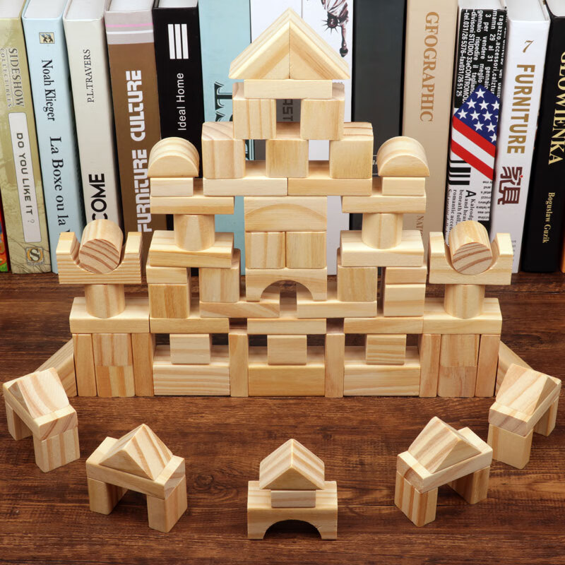 天智星木头积木搭建幼儿园建构区区域材料大中小班儿童拼装搭建蒙氏