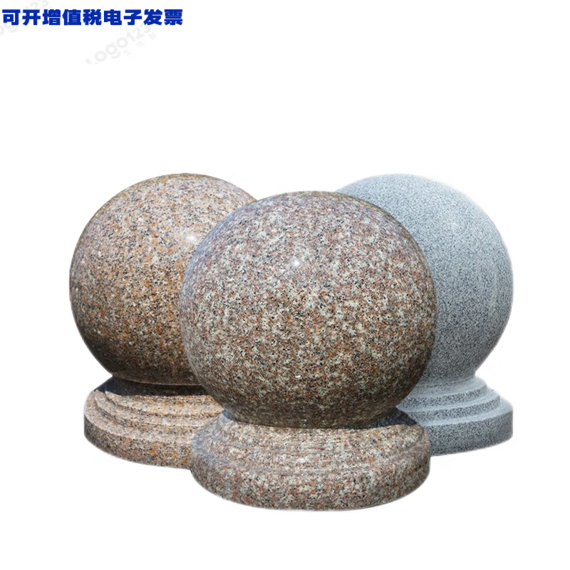 泽名家圆石球路障挡车石球广场石墩子阻车花岗岩栏杆门墩大理石花岗岩