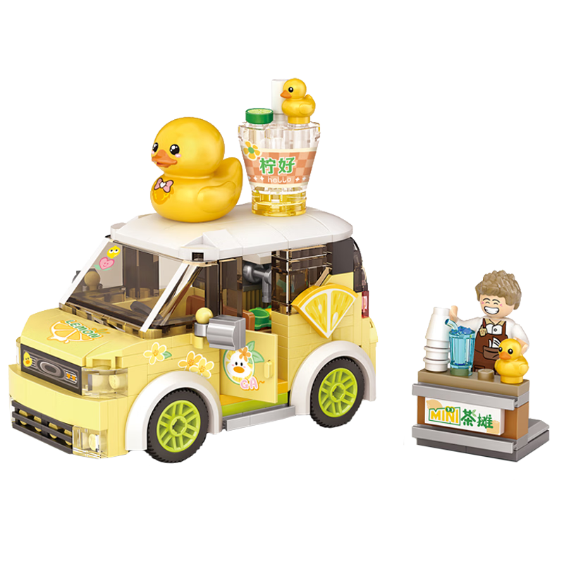 俐智（Loz）小颗粒积木拼装儿童玩具模型送男女孩生日礼物4209鸭鸭柠檬茶车