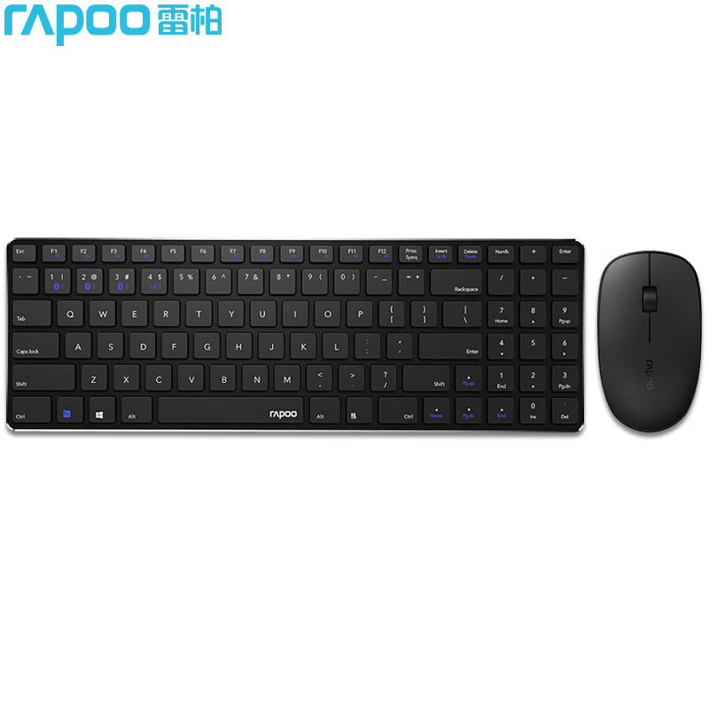 雷柏（Rapoo） 9300G 键鼠套装 无线蓝牙键鼠套装 办公键盘鼠标套装 超薄键盘 无线键盘 蓝牙键盘 黑色