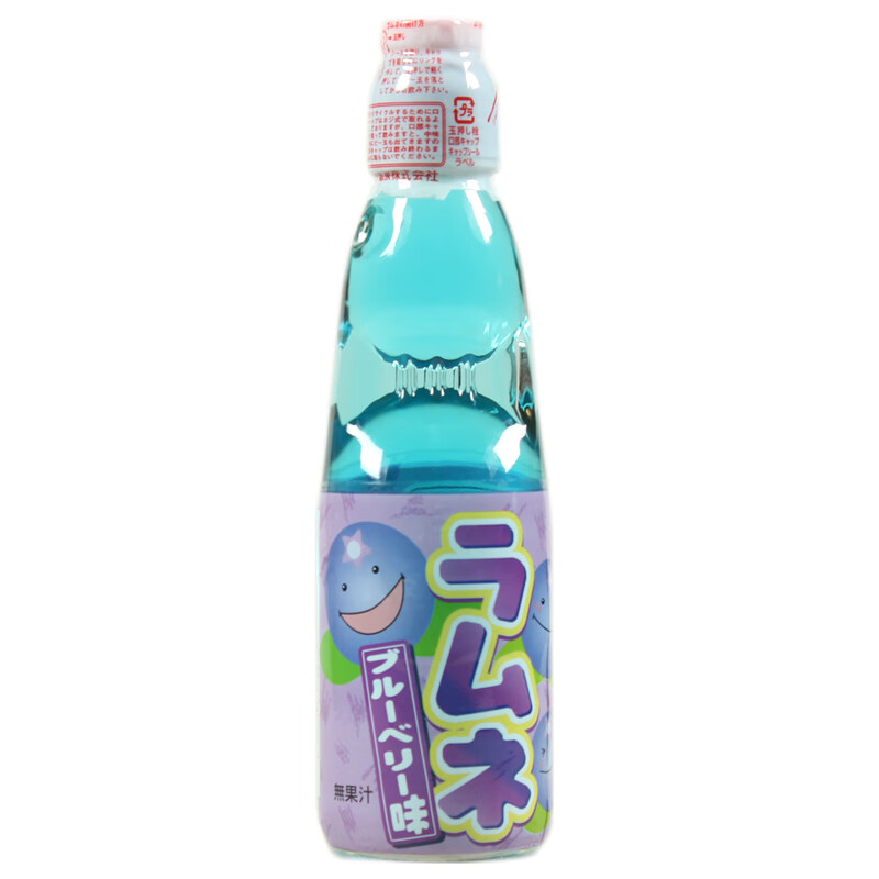 日本进口 HATA哈达弹珠波子汽水抖音网红同款碳酸饮料200ml多个口味选择 蓝莓味