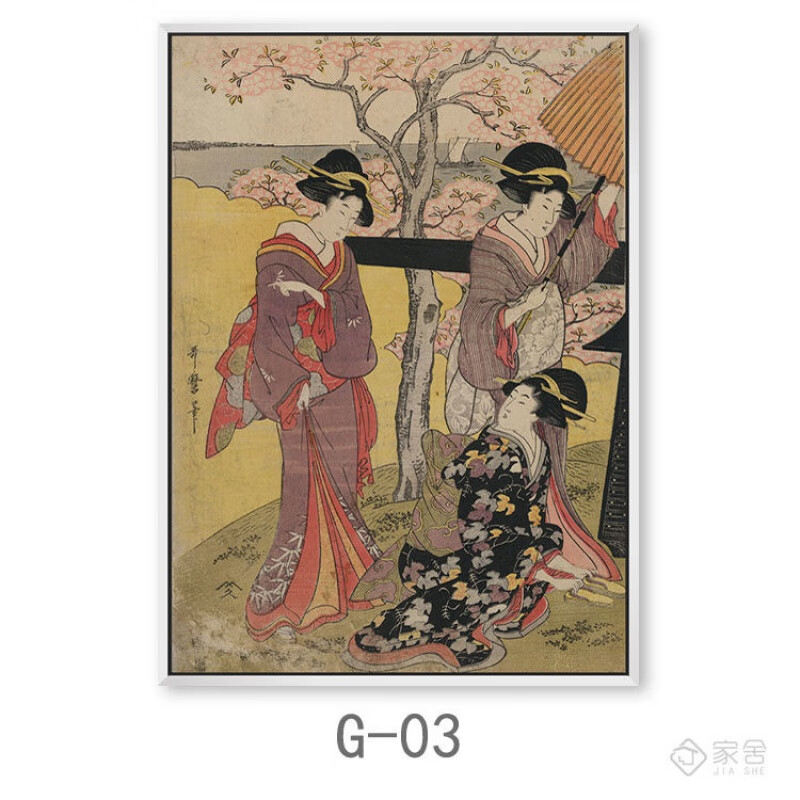 y浮世绘挂画日本装饰画艺术画挂画现代简约餐厅墙面装饰日式挂画靓派