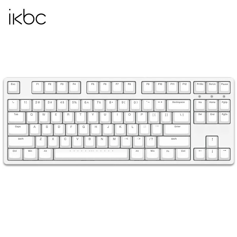 ikbc W200 机械键盘 2.4G无线 游戏键盘 87键 cherry轴 樱桃轴 无线机械键盘 白色 红轴
