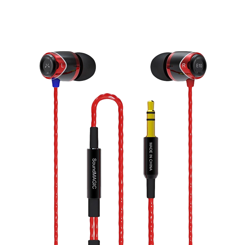 SoundMAGIC 声美E10有线耳机入耳式高音质音乐耳塞3.5mm圆孔 红色