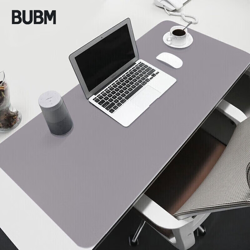 BUBM 鼠标垫大号办公室桌垫笔记本电脑垫键盘垫办公写字台桌垫游戏家用垫子防水支持大货定制 灰色大号单面