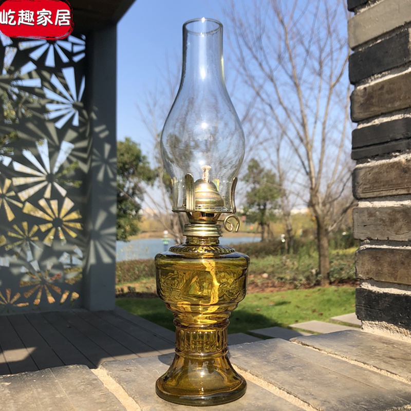 煤油灯老油灯老式煤油灯乡村复古怀旧煤油灯创意diy京