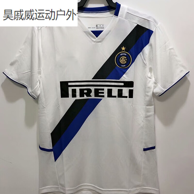 麦磊 02-03国米客场白色inter milan复古球衣9号罗纳尔多 雷科巴足的