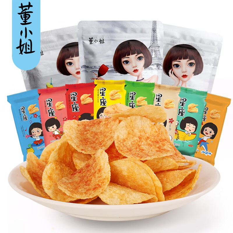 董小姐 C位浪斯卡12包+星座薯片12包混合