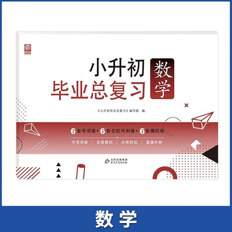 小升初毕业总复习资料英语文数学小升初真题卷六年级必刷题试卷 数学