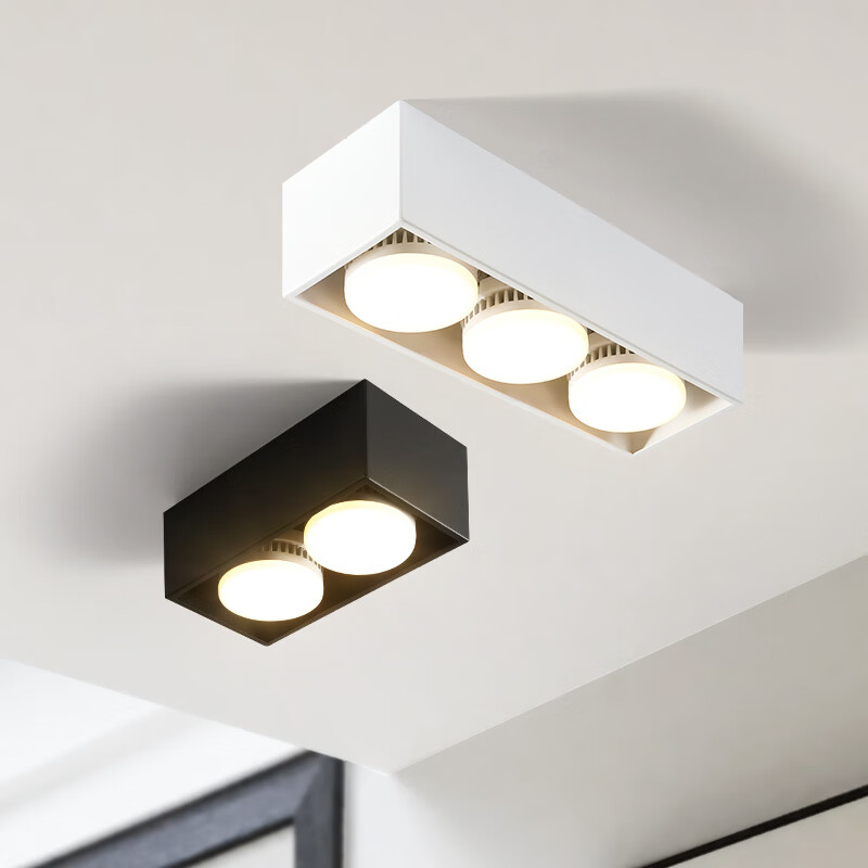 欧普灯明装筒灯双头射灯无主灯客厅卧室斗胆过道玄关阳台灯广东中 3头