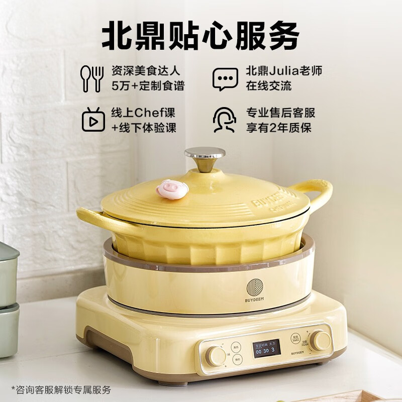 北鼎（Buydeem）电磁炉 一体电磁炉锅 多功能电灶家用大功率电磁炉火锅 汤锅珐琅锅免火炒菜 限时补贴 【电磁炉|小鹅黄】多功能电磁炉|单炉