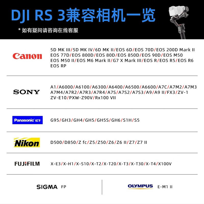 大疆（DJI） 如影RS3 RS3 PRO手持云台稳定器 单反稳定器 专业防抖拍摄手持云台 RS3标准版【含收纳包+竖拍板+减压肩带+礼包 不含随心换