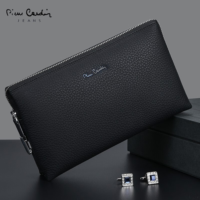 皮尔卡丹(pierre cardin)品牌男手包真皮时尚手拿包男士商务大容量软