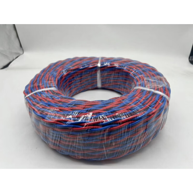 hkna纯铜阻燃家用zr-rvs花线 消防灯头双绞线 rvs 红蓝色 2x1.5平方