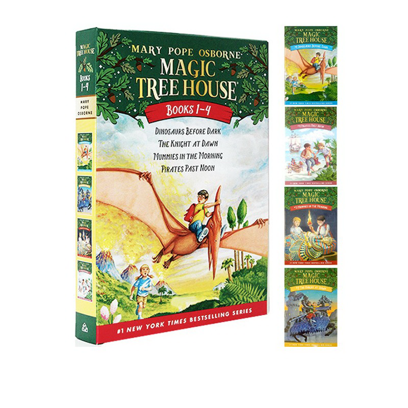 英文原版 Magic Tree House 神奇树屋 英文原版小说读物 儿童小学生课外阅读 [热]Magic Tree House 1-4盒装