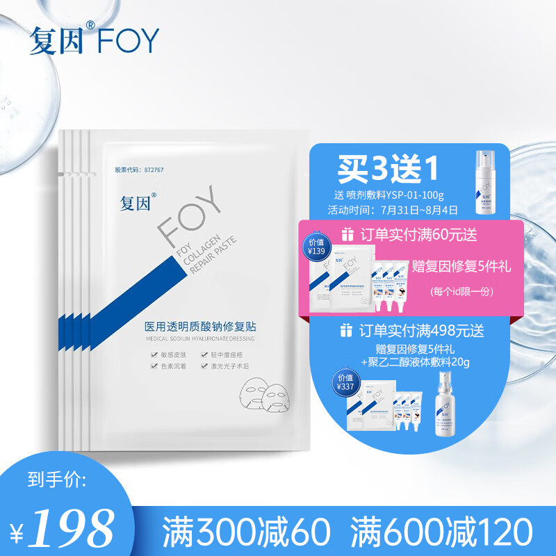 复因FOY医用面部透明质酸钠修复贴价格趋势