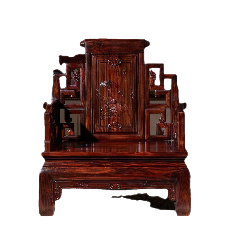 品木客 红木家具印尼黑酸枝(学名:阔叶黄檀)卷书沙发中式仿古实木宝座沙发组合家用古典高端客厅家具 沙发113组合七件套 组合