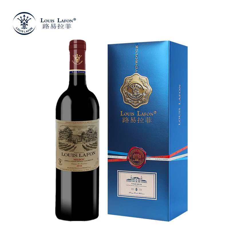 法国路易拉菲珍藏梅多克干红葡萄酒750ML/瓶红酒礼盒装
