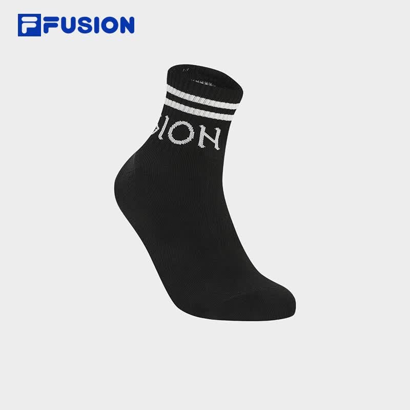 FILA FUSION斐乐潮牌情侣款中腰袜2023冬季新款时尚运动袜中筒袜 深黑-BK M属于什么档次？