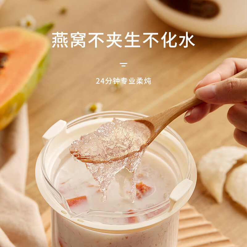 位美 燕窝炖盅全自动隔水电炖盅炖燕窝专用锅家用养生壶燕窝锅迷你煲汤煮粥神器 米白色