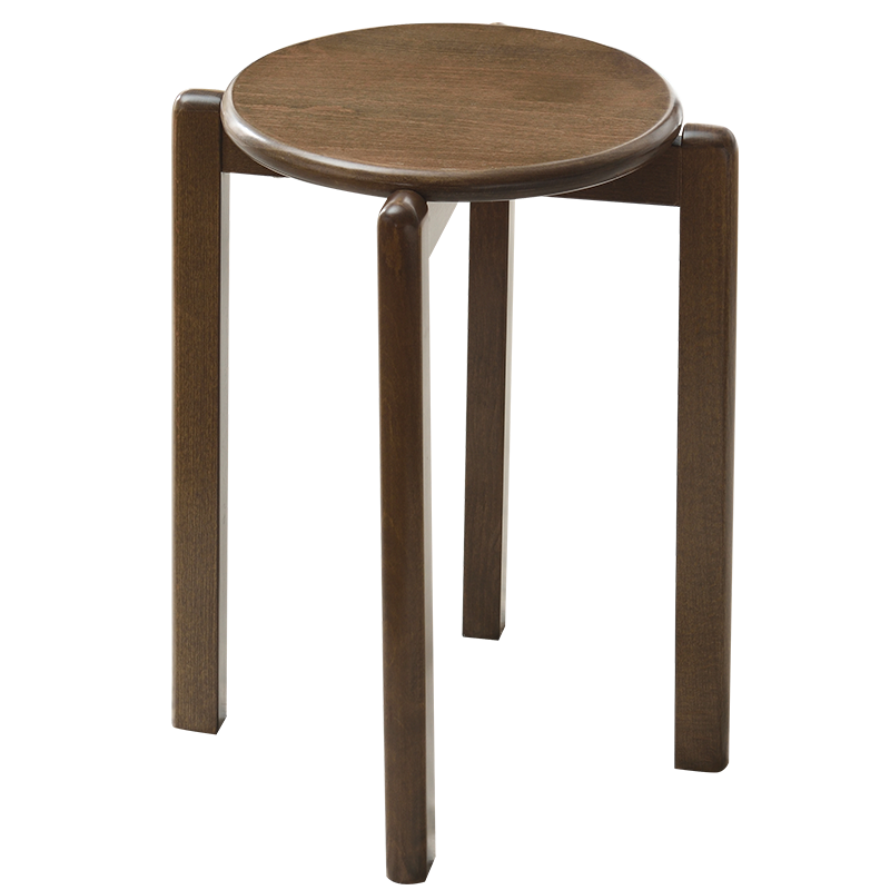 家逸 全实木圆凳子家用高板凳餐凳现代简约板凳时尚创意木头凳子 原木色