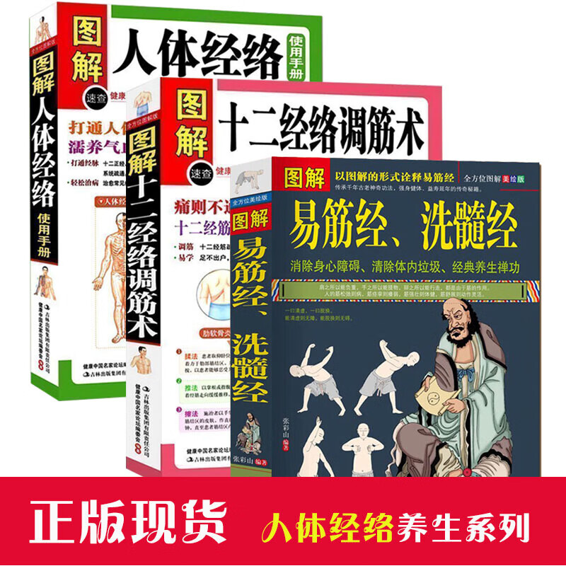 图解易筋经洗髓经 十二经络调筋术 人体经络使用手册易筋经养生达摩古