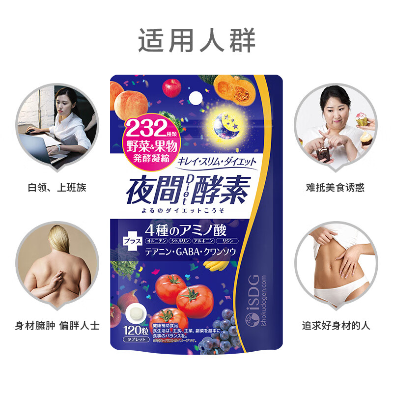 ISDG日本夜间酵素小丸子232果蔬酵素含左旋肉碱吸油嗨吃 夜间酵素2袋