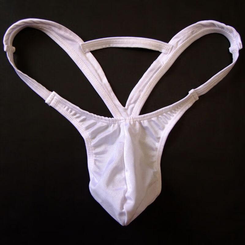 男士丁字内裤性感t裤双丁裤镂空诱惑私房短裤低腰无痕冰丝囊袋透明