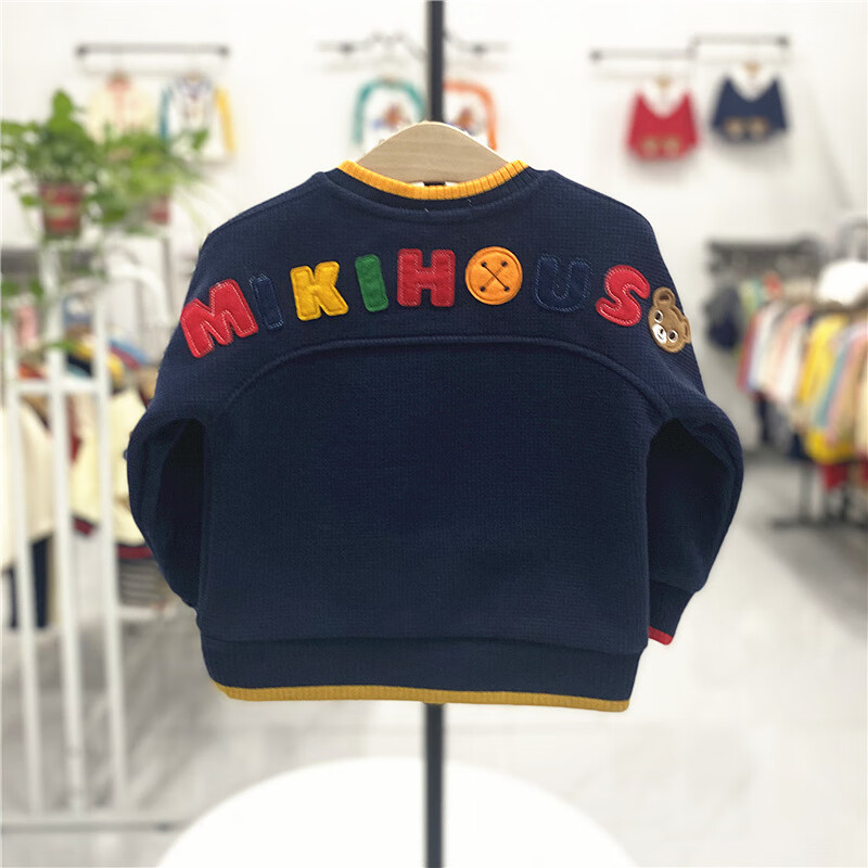 春寐童装衣服男女童卫衣长袖拼色卡通宽松休闲款式上衣春季新款t恤 藏