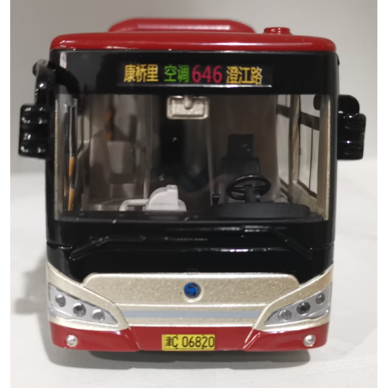 igiftfire1:43上海公交车模申龙客车模型金属合金男孩大号灯光6109