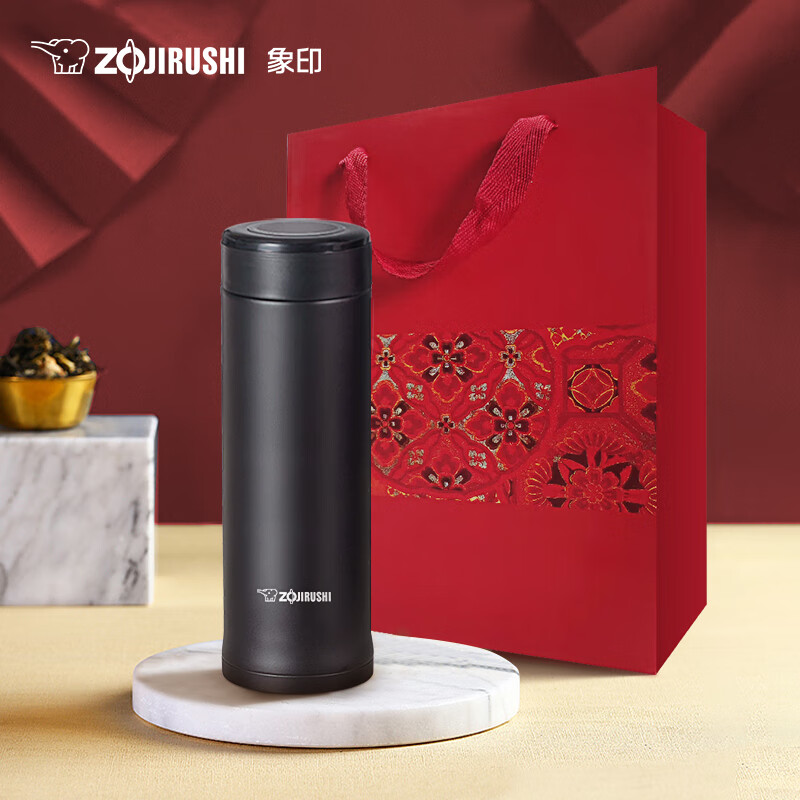 象印(zo jirushi)保温杯礼袋装不锈钢原装进口便携泡茶情侣水杯子实用