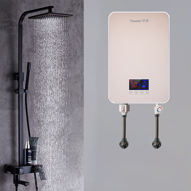 快速直热型变频恒温 小型家用卫生间淋浴洗澡过水加热器 理发店专用