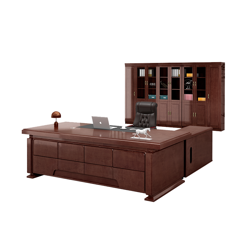 质辛 老板桌油漆实木贴皮电脑桌经理桌主管大班台原木色总裁财务桌 配套椅子单买