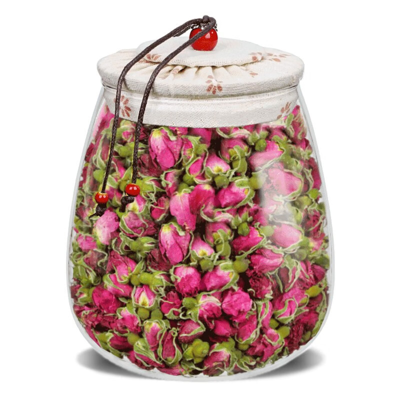 植宗 平阴玫瑰花茶 重瓣无硫红玫瑰泡水喝的花草茶罐装150g