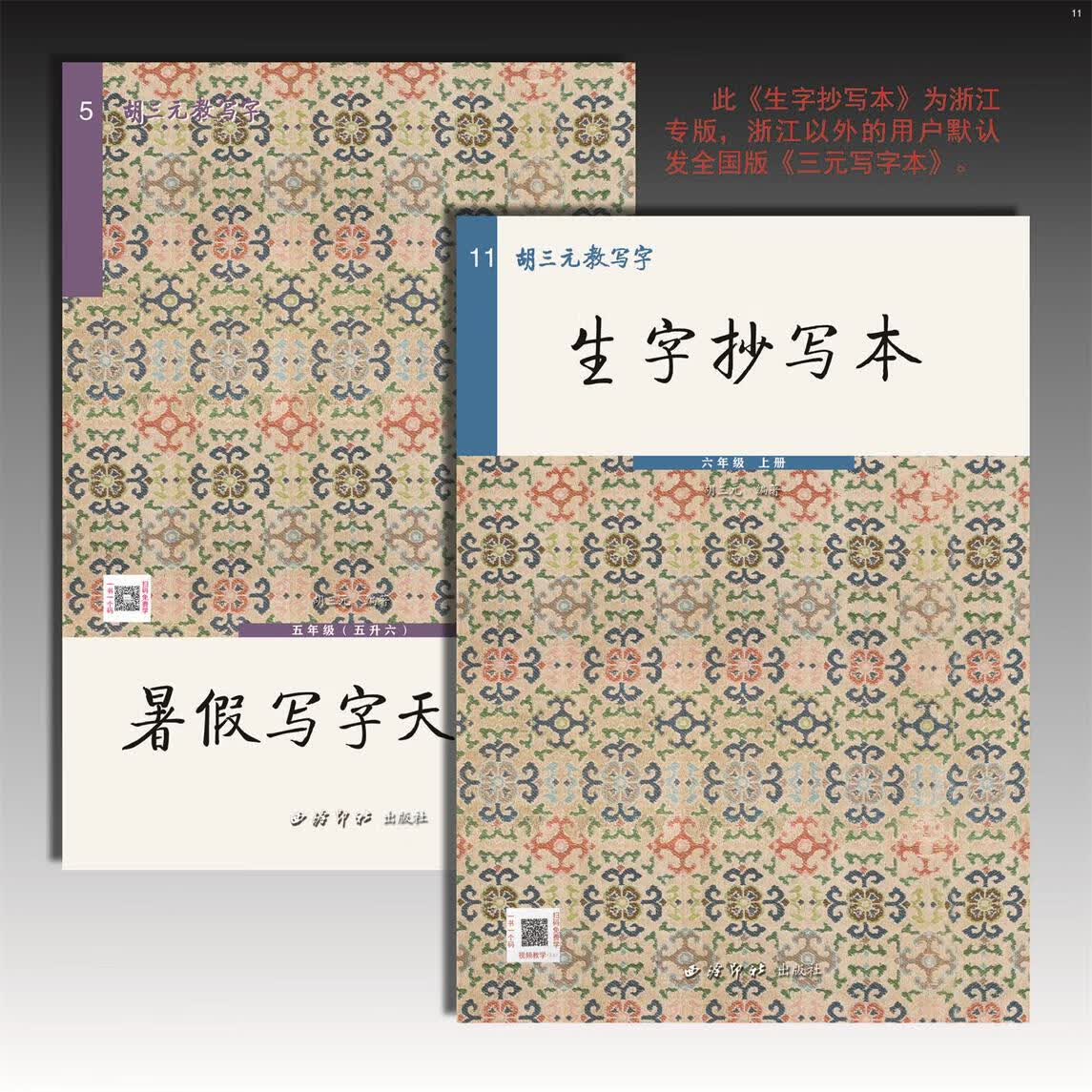 胡三元 暑假写字天天练一年级二三四五六人教版专项训练写字帖 暑假(五升六)+ 生字本六上( 小学通用