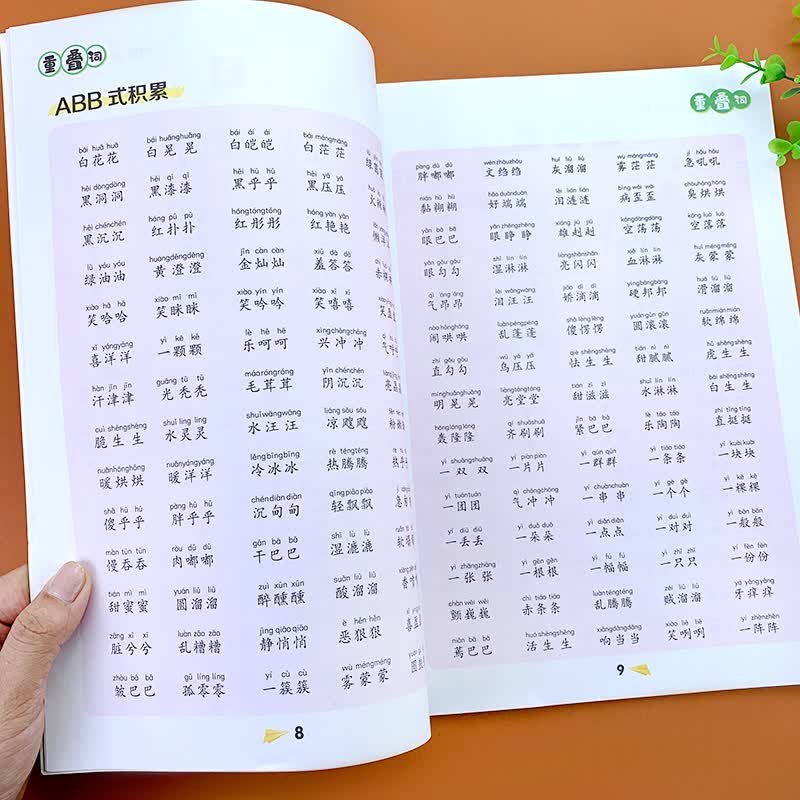 重叠词词语大全训练专项书 注音版四三二一年级语文叠词大全书 小学生aabb abab重叠词量词成语积