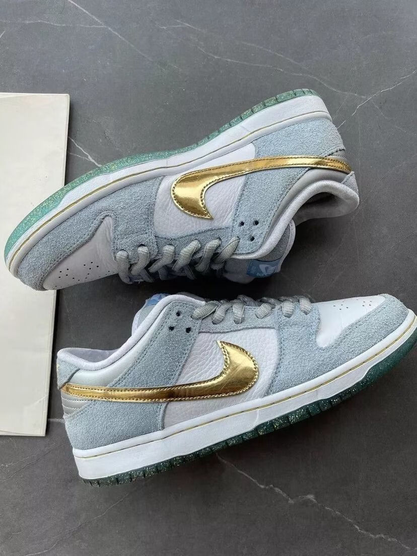 sb dunk low 色冰雪奇缘鞋子男女同款百搭低帮休闲板鞋 白蓝金 36