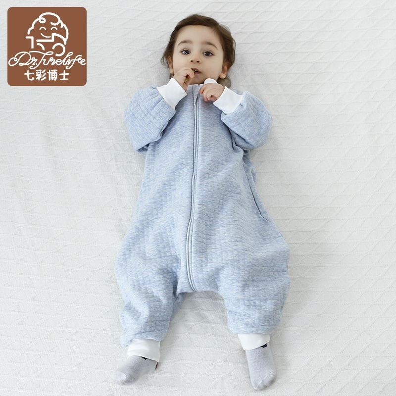 七彩博士 婴儿睡袋秋冬季宝宝分腿睡袋恒温夹棉加厚保暖防着凉儿