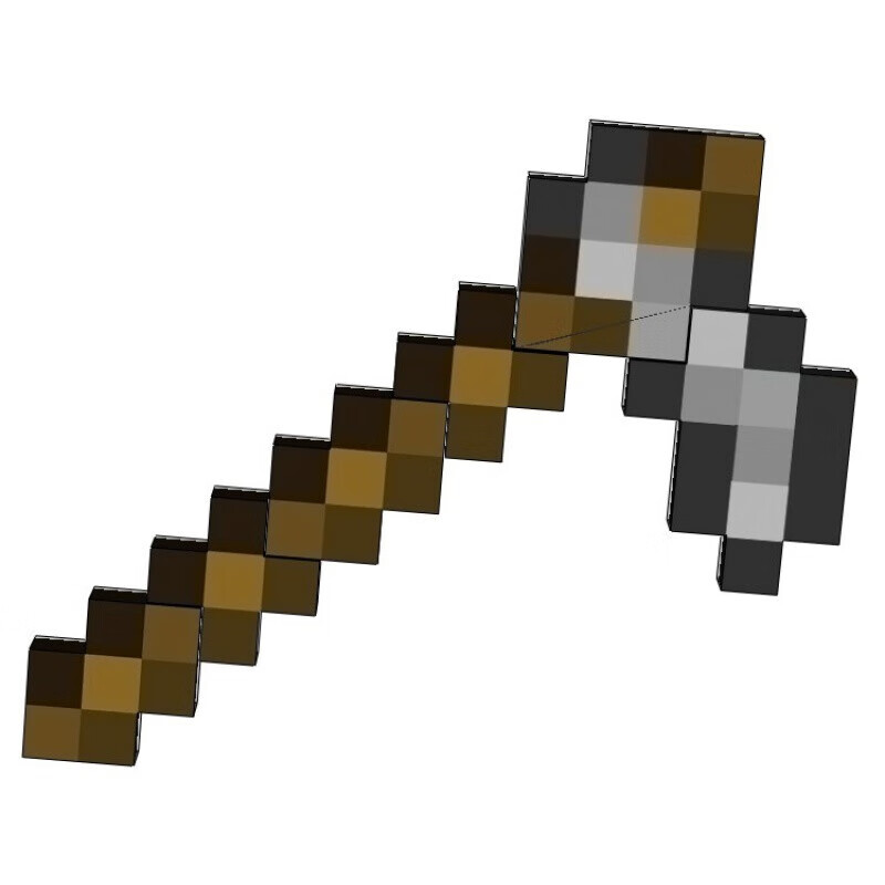 我的世界头套头盔1:1可穿戴钻石剑纸模型玩具摆件装饰 铁锄