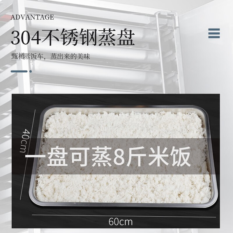 甄樽 高原蒸饭柜商用单双门高压电热蒸柜24盘蒸包炉电蒸箱蒸饭柜车炉 10盘电热款【4800米海拔】