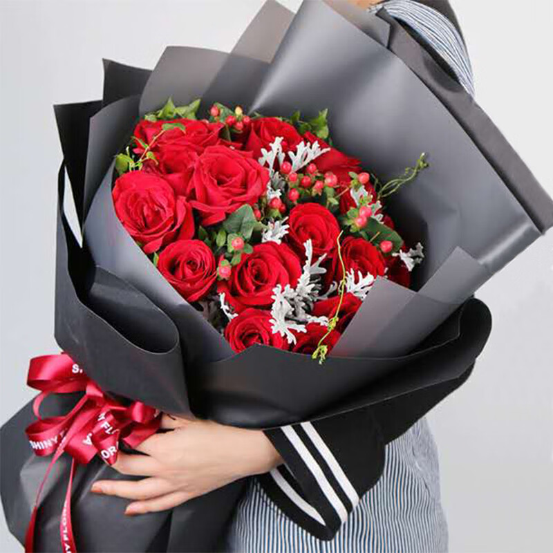 来一束教师节鲜花速递花生日礼物红玫瑰花束礼盒同城配送花店深圳北京