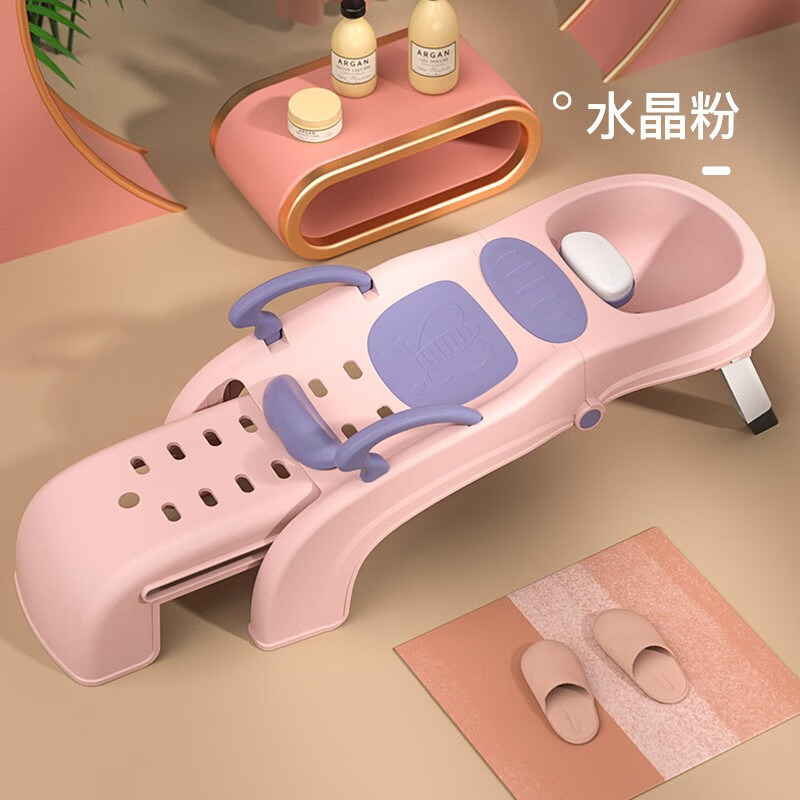 乐邦尼（Lebangni）儿童洗头躺椅神器男小孩家用可折叠大人中童女宝宝洗头床洗发躺椅 粉色