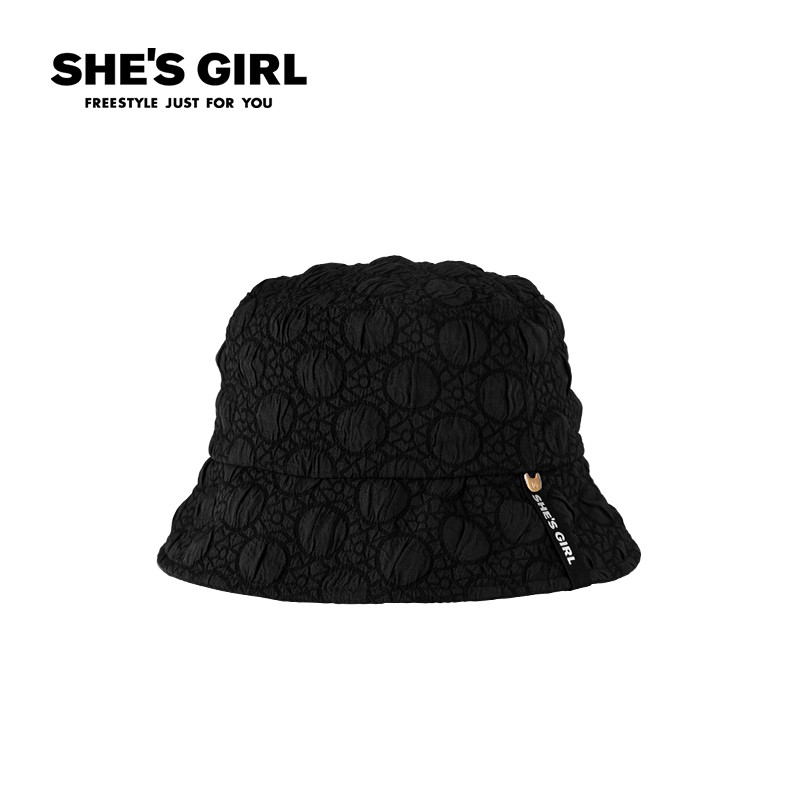 shes girl茜子纯色布艺渔夫帽女薄款遮阳帽户外出游防晒帽子时尚配饰
