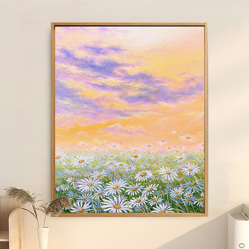 南暖春见雏菊 画画填色diy数字油画手工手绘填充丙烯油彩感装饰画 x