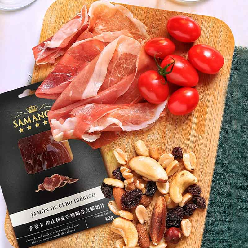 samanca萨曼卡 西班牙原料进口伊比利亚黑猪火腿切片 后腿 白标 40g
