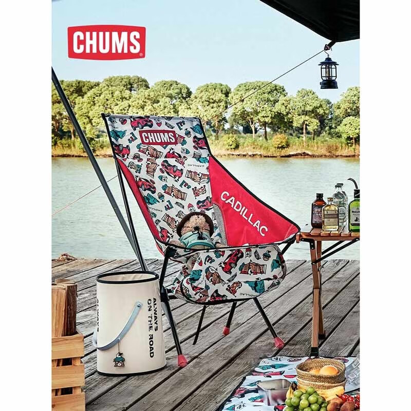 CHUMS洽洽鸟xCadillac联名款 露营装备月亮椅折叠椅子CH62-2010 红色Z300 OS