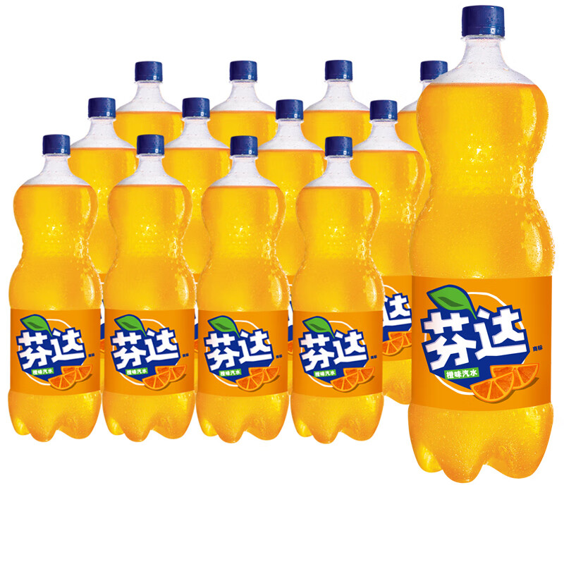 芬达 fanta 橙味 碳酸饮料 888ml*12瓶 整箱年货装随机发货