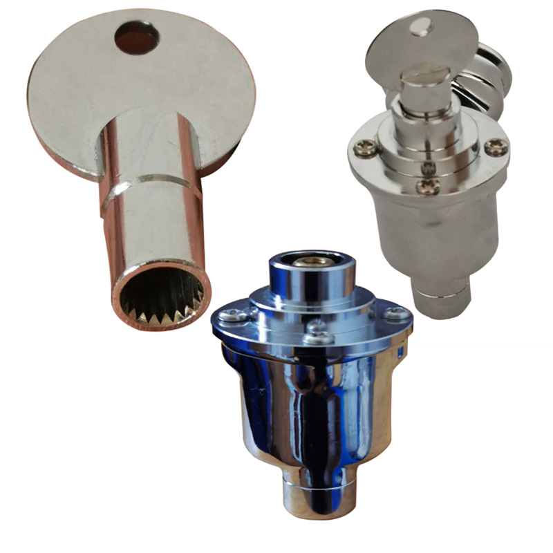 碧涞饮水机开水龙头钥匙学校幼儿园开水器梅花齿轮不锈钢锁匙开关 2把