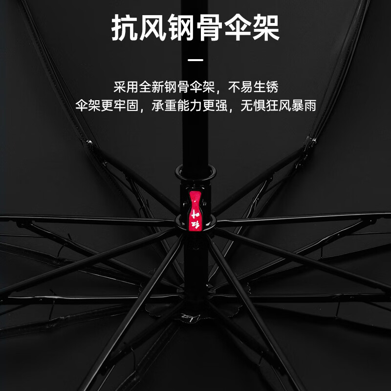 红叶10骨雨伞男女士伞加大加固坚固抗风双人伞黑胶遮阳伞晴雨两用 快乐鸭 8骨 粉色