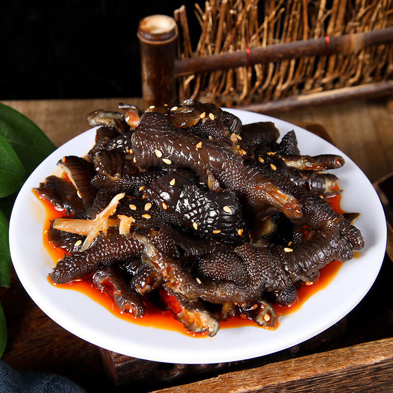 春之源麻辣鸡爪无骨凤爪黑鸡脚四川红油乌鸡爪去骨凉拌菜零食 麻辣